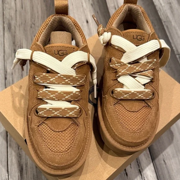 UGG Tan Sneakers with Cream Laces - Picture 6 of 7